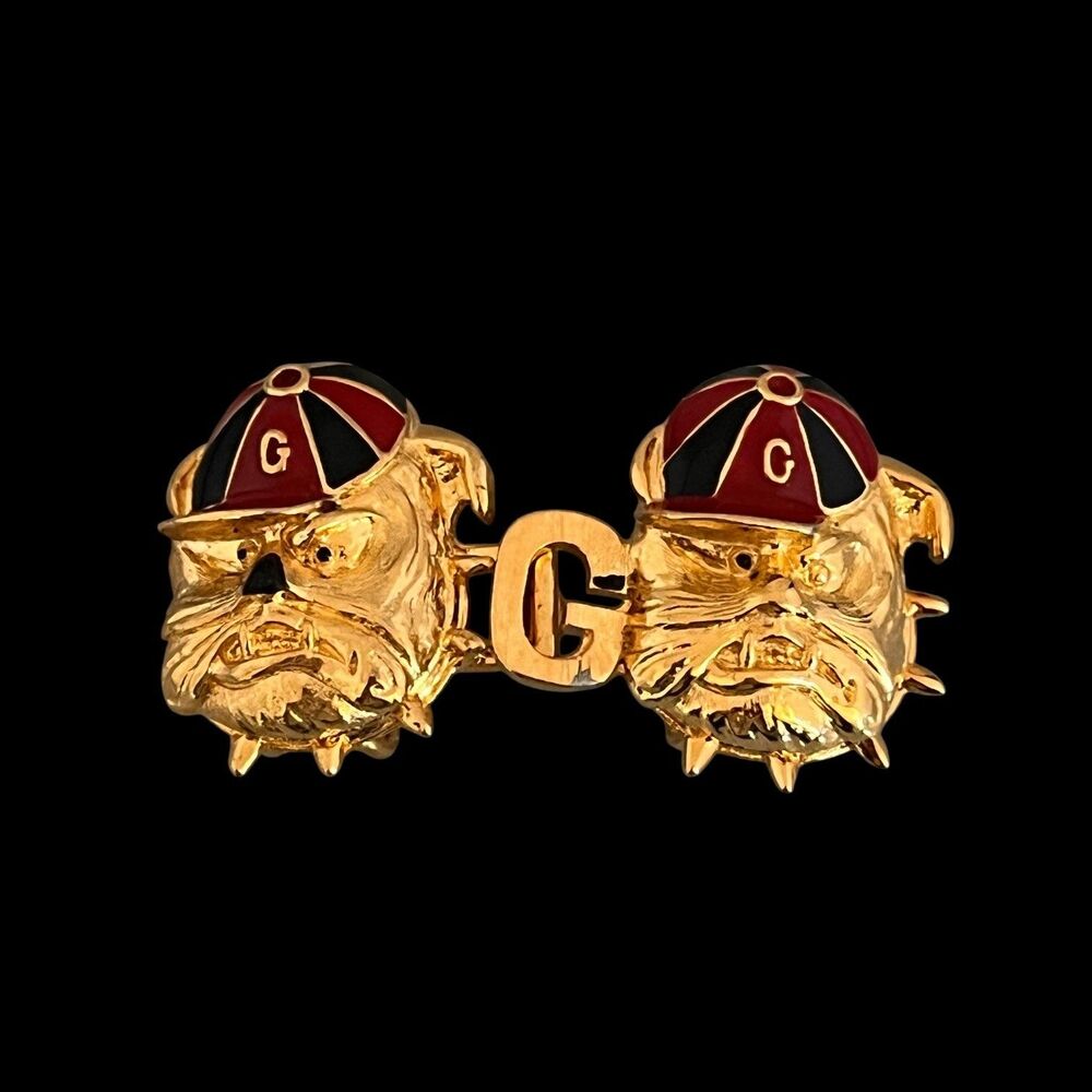 Vintage 1980s Dotty Smith Georgia Bulldogs Belt Buckle Enamel - 7Y